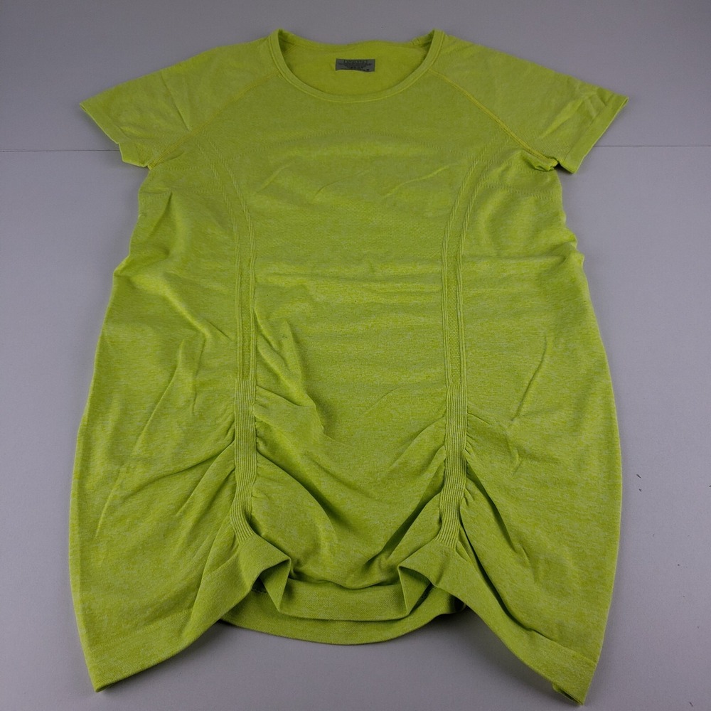 Athleta Fastest Track Tee Yellow Women's Size Medium‎ Short Cap Sleeve